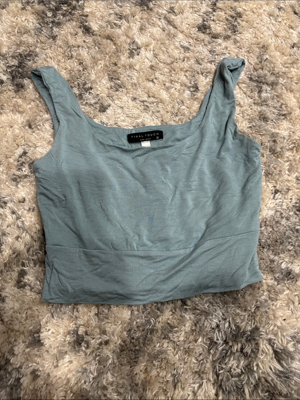 Final Touch Sage Green Square Neck Camisole